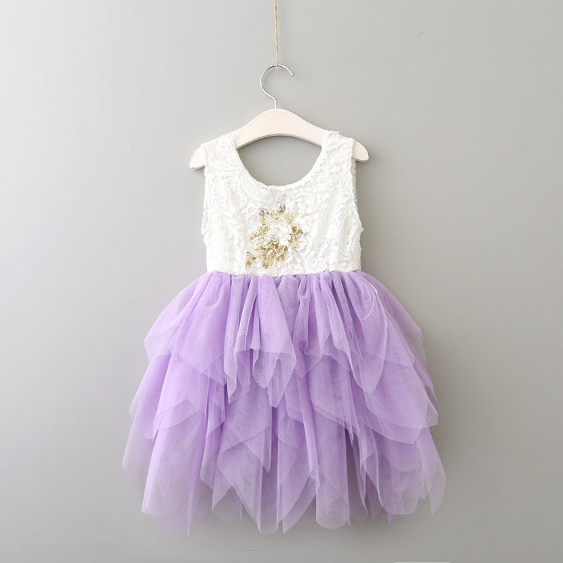 Sweet Wedding Guest Dress Spaghetti Straps Tulle Unique A-Line Flower Girl Dresses, FG1465