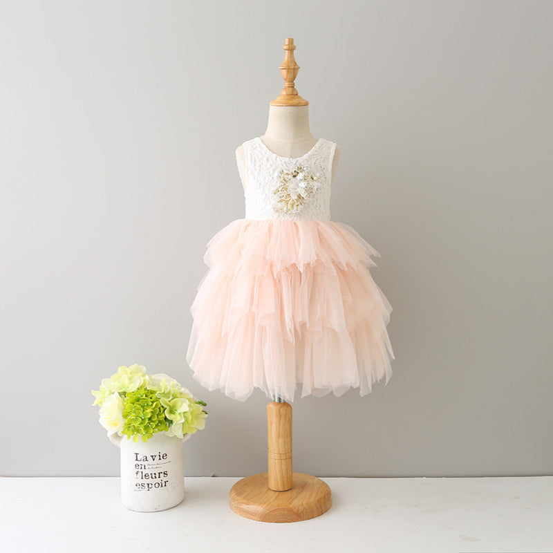 Sweet Wedding Guest Dress Spaghetti Straps Tulle Unique A-Line Flower Girl Dresses, FG1465