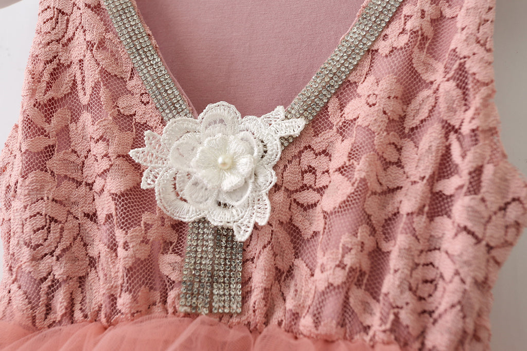 Sweet Wedding Guest Dress Spaghetti Straps Tulle Unique A-Line Flower Girl Dresses, FG1469