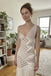 Ivory One Shoulder Satin Cutout Pleated Mermaid Dress,PD4312