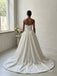 Strapless Satin Sweetheart Ball Gown Wedding Dress with Waist Bow ,WD3131