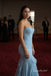 Light Blue Sweetheart Pleated Ruffled Mermaid Formal Dress,PD4315