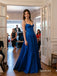 Royal Blue Chiffon Spaghetti Strap Sweetheart Pleated Corset Bodice A Line Floor Length Evening Dress,PD4321