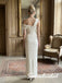 Glam Asymmetric Off The Shoulder Ivory Crepe Corset Mermaid Formal Wedding Dress,PD4308