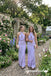 Lavender Satin Draped Halter Keyhole Floor Length Column Evening Gown, PD4296