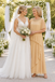 Beaded Neckline Champagne Chiffon Long Mother of the Bride Dress, SFM019
