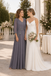 Lace Applique Grey Chiffon Two Piece Mother of the Bride Dress, SFM021