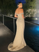 Nude Off-the-Shoulder Beaded High Slit Formal Gown for Gala, PD4130