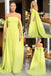 Vibrant Lime Green Off-the-Shoulder Cape Sleeve Gown for Gala & Red Carpet Events, PD4193