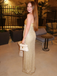 Glamorous Champagne Gold Sequin Mermaid Evening Dress | Strapless Beaded Prom Gown, PD4199