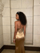 Elegant Bronze Gold Satin Spaghetti Straps Cowl Mermaid Long Evening Gown for Prom Wedding, PD4221