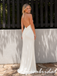 Cream Halter Keyhole Twist Knot Jersey Mermaid Wedding Guest Dress, PD4261