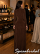 Elegant Rich Brown Gathered Bust Long Sleeve Pleated Skirt Floor Length Prom Dress, PD4275