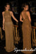 Sparkly Gold Sequin Beaded Halter Sheath Formal Dress Open Back, PD4279