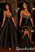 Glam Sweetheart Black Satin Beaded Corset A Line Prom Gown, PD4289