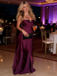 Simple Orchid Soft Satin Spaghetti Straps Mermaid Floor Length Prom Dress, PD4113