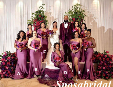 Sexy Mismatched Soft Satin Mermaid Floor Length Bridesmaid Dresses, BD3361