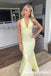 Sexy Soft Satin V-Neck Sleeveless Mermaid Maxi Prom Dress, PD4016