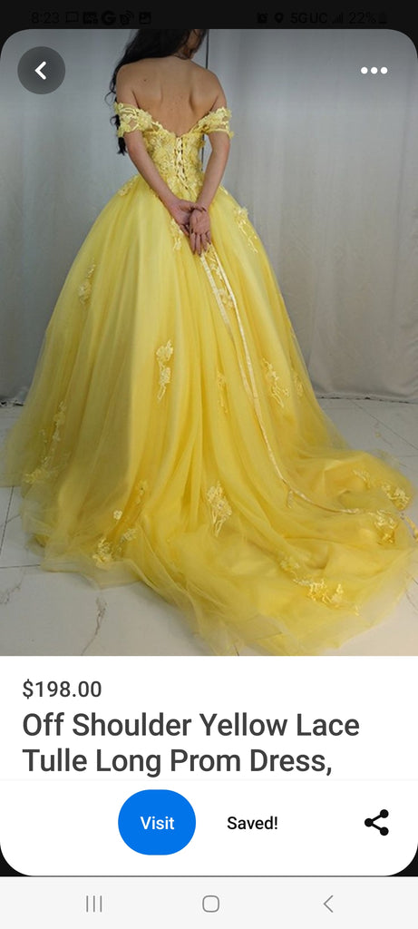 Private Custom Yellow Gown Dress