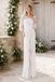 Boat Neck Lace Three Quarter Sleeve Wedding Dress, WD3120