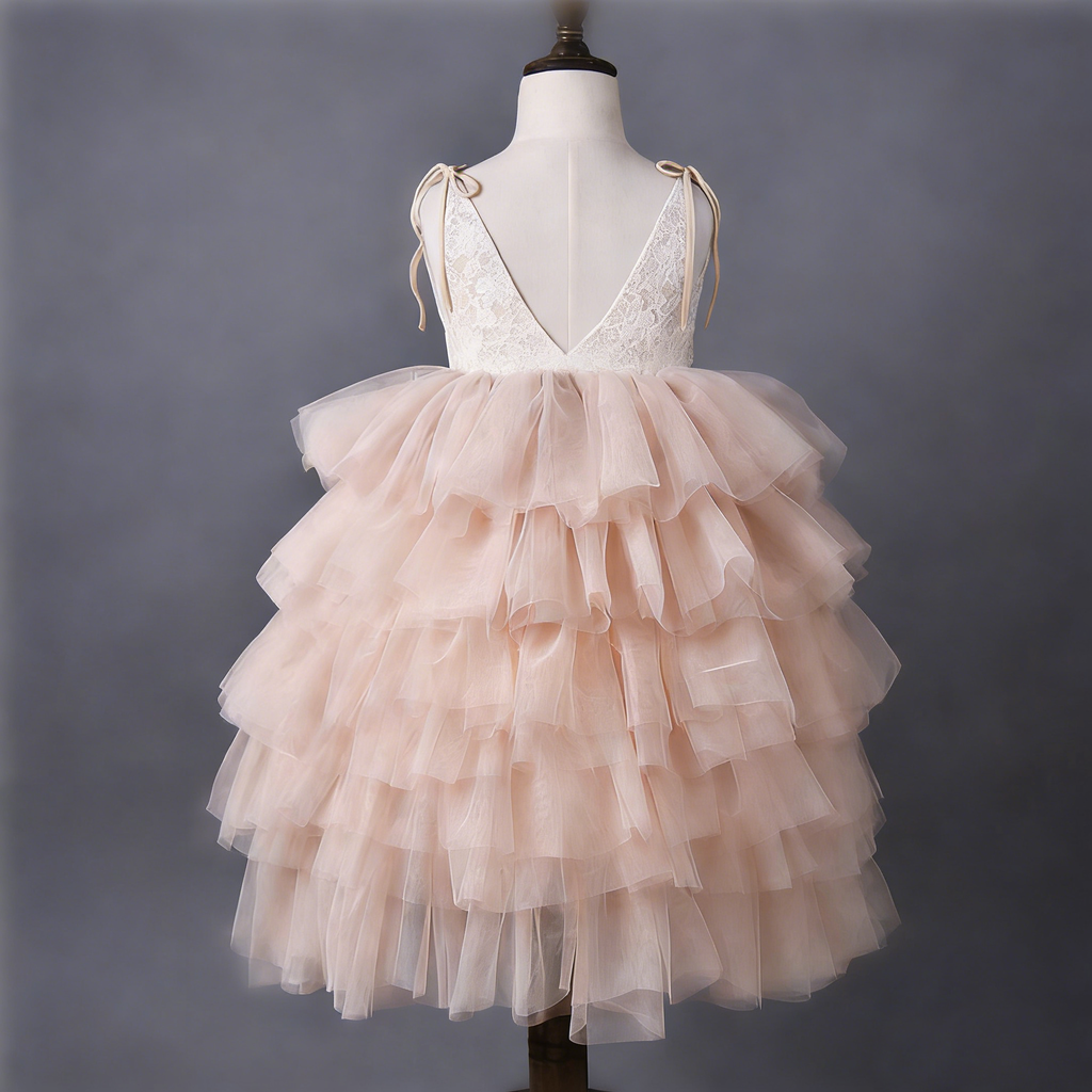 Sweet Wedding Guest Dress Spaghetti Straps Tulle Unique A-Line Flower Girl Dresses, FG1472