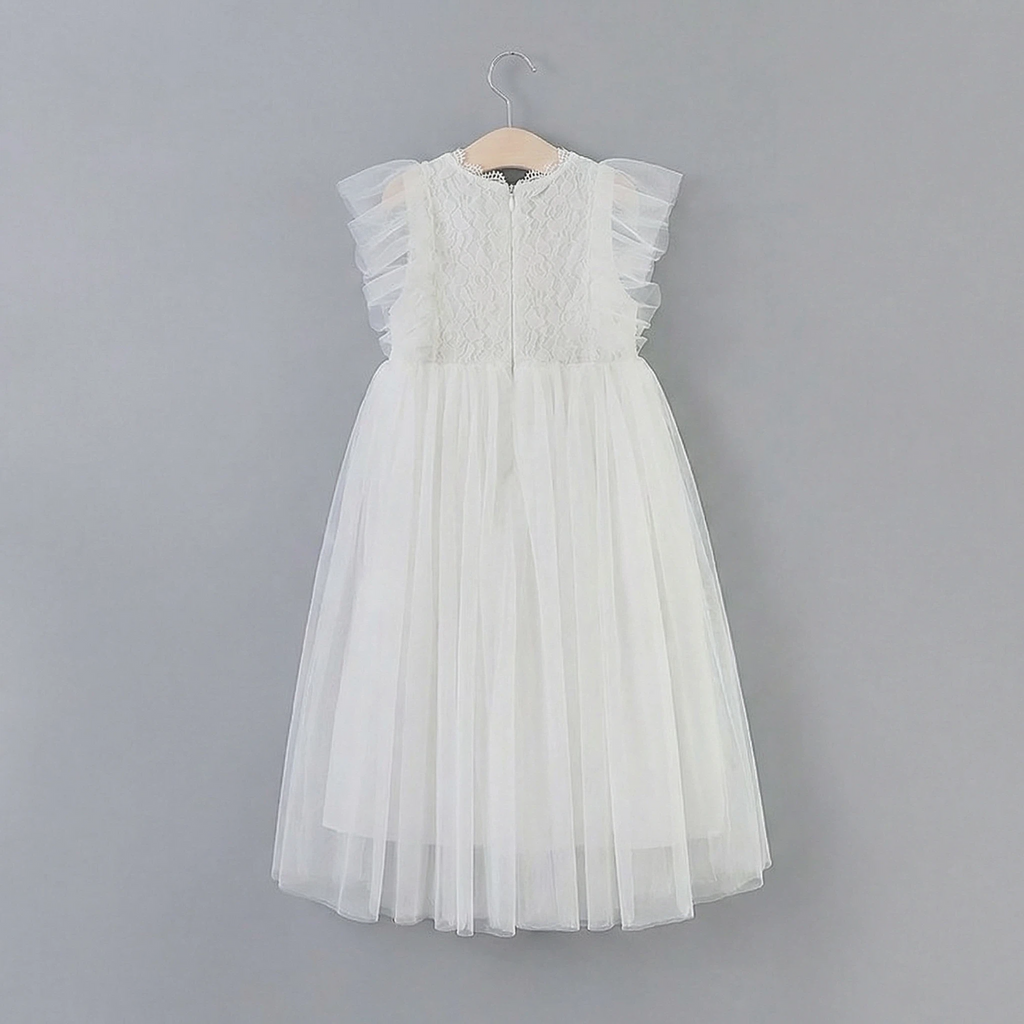 Cute Wedding Guest Dress Spaghetti Straps Lace Unique A-Line Flower Girl Dresses, FG1467