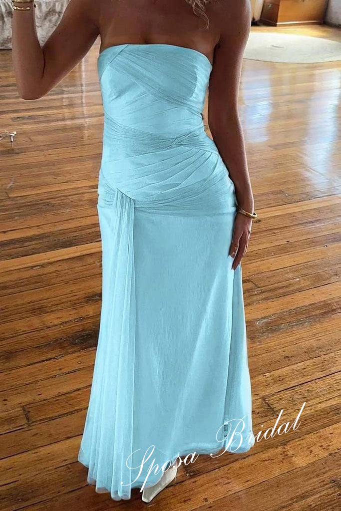 Sexy Chiffon Sweetheart Sleeveless Sheath Ankle-Length Prom Dress, PD4088