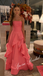 Elegant Soft Satin Sweetheart Ruffled A-Line Floor Length Prom Dress, PD4093