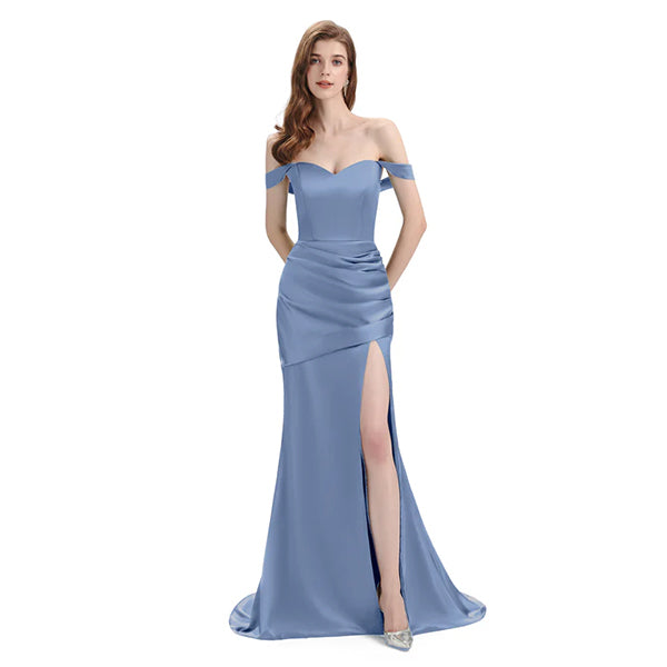 Mismatched Mermaid Slate Blue Sexy Elegant Mermaid Long Bridesmaid Dresses, BD3397