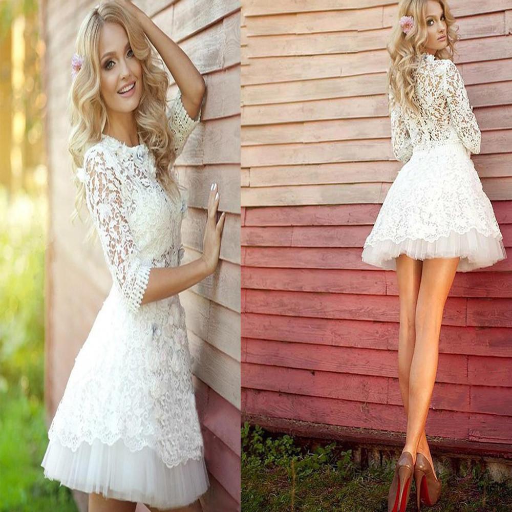 popular long sleeve Lace see through cute homecoming prom dress,BD0001