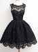 Black lace simple modest vintage freshman homecoming prom dresses, BD00129 - SposaBridal