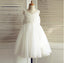 V-Neck Tulle Lace Bowknot Sash Backless Flower Girl Dresses, Lovely Tutu Dresses, FGS012
