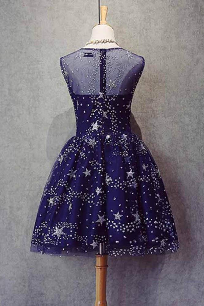 Blue Illusion Unique Cheap Short Homecoming Dresses 2018, CM552 - SposaBridal