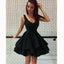 Cheap Short Simple V Neck Black Homecoming Dresses Online, CM531 - SposaBridal