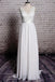 Charming Most Popular Backless A-line Lace Top V-Neck Long Wedding Party Dresses, WD0108 - SposaBridal
