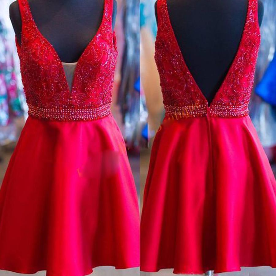 Blush red simple open backs charming for teens formal homecoming prom dresses,BD00170 - SposaBridal