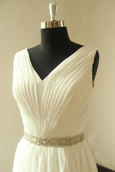 Beach Unique Simple Pretty  High Quality Custom Make Wedding Dresses, WD0115 - SposaBridal