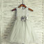 Light Grey Sequin Tulle Pretty Flower Girl Dresses, Weding Little Girl Dresses, FGS018