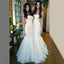 Gorgeous White Tulle Mermaid Long Bridesmaid Dress , Cheap Simple Long Wedding Dress, WG195