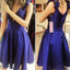 Royal Blue simple V-neck junior charming for teens formal homecoming prom dresses, BD00197
