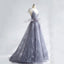 Charming Tulle Unique Newest Design V-neck Straps Prom Dresses, Fashion Modern Prom Dress , PD0464