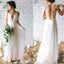 Charming Simple Deep V-neck Beach  backless Most Popular Wedding Dresses, WD0185