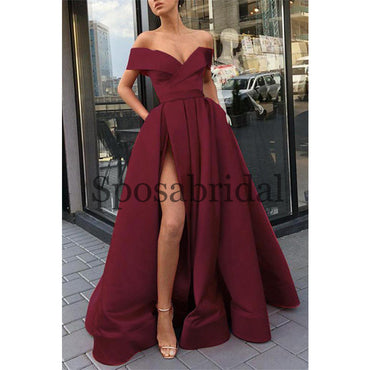 A-Line Elegant Charming Long Formal Prom Dresse, Evening Gowns with Split, PD0941