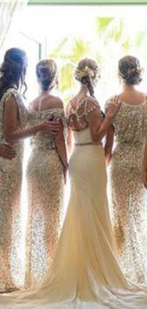 Charming Popular Sparkly Bling Sequin Long  Bridesmaid Dress,wedding guest dress , WG29