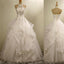 High Neck Elegant Gorgeous Charming Lace Appliques Organza Wedding Dresses, WD164