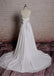 Lace Back Bow V Neck Cheap Beach Wedding Dresses Online, WD383