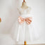 Lovely Illusion Lace Top Tulle Flower Girl Dresses with Knot Bow, Little Girl Dresses, FG082