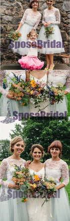 Short Tulle Long Sleeves Newest Popular Affordable Elegant Formal Bridesmaid Dresses, PD0523