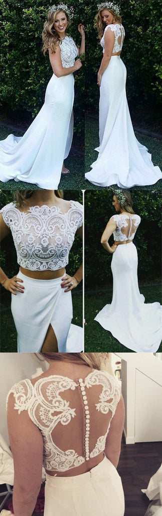 New Arrival Two Piece Lace  Most Popular Modest Custom handmade Wedding Dresses,  WD0335