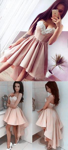 High Low Sweetheart Cheap Homecoming Dresses 2018, CM423
